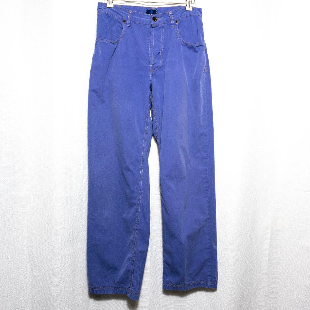Blue Dot Purple Straight Leg Pants High Rise Casual Cotton Blend Size 27